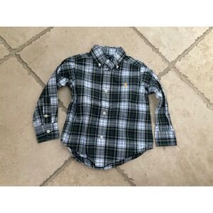 Ralph Lauren Polo Plaid Boys 2T Button Down Shirt Long Sleeve Pony Logo